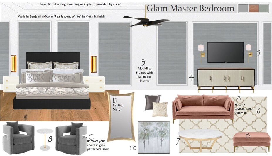 Glamorous Master Bedroom Makeover | Decorilla