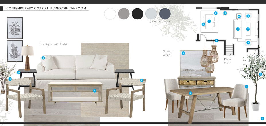 Online Designer Combined Living/Dining Interior Design Ideas