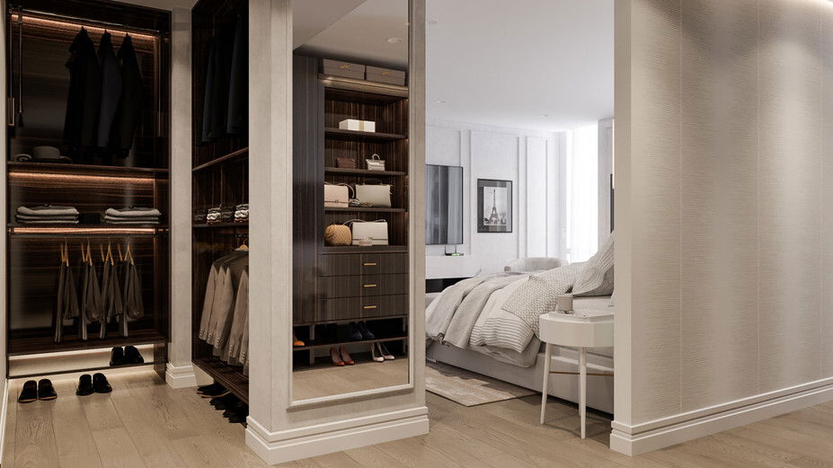 Bright and Modern Master Bedroom & Closet Design