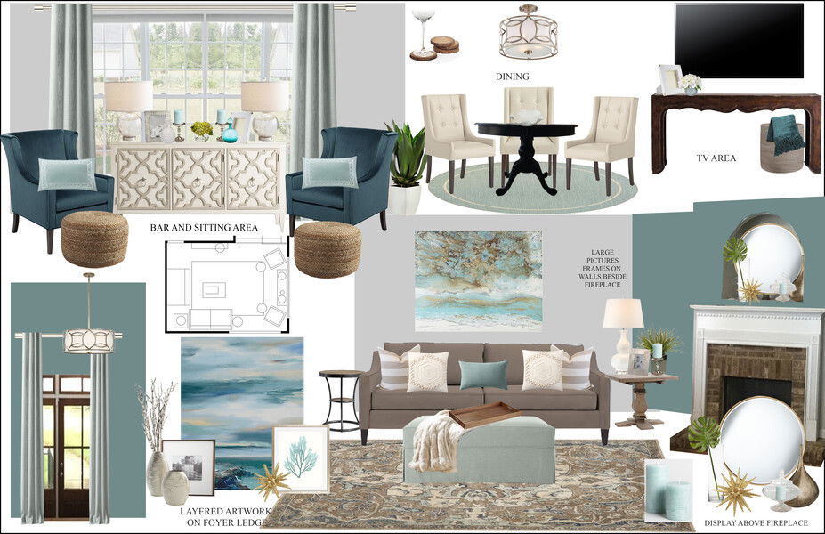 Online Designer Combined Living/Dining Interior Design Ideas