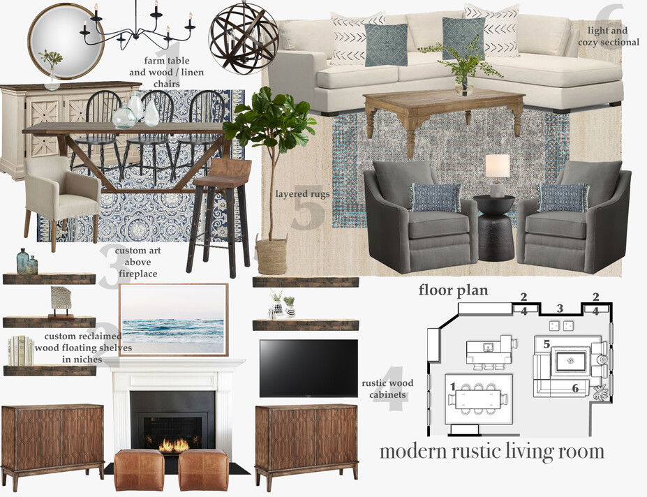 Online Designer Combined Living/Dining Interior Design Ideas