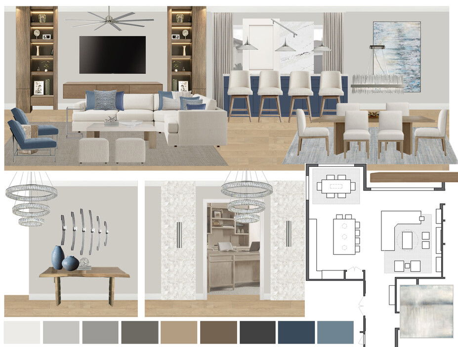 Online Designer Combined Living/Dining Interior Design Ideas