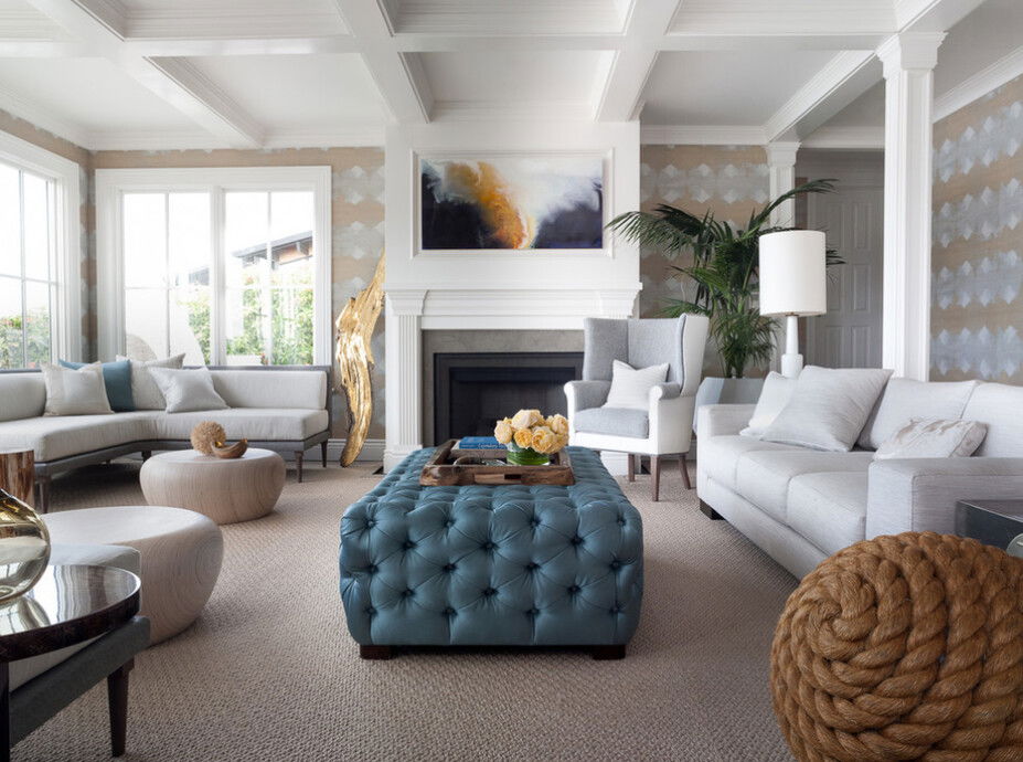 Coastal living room  Quebec City interior design