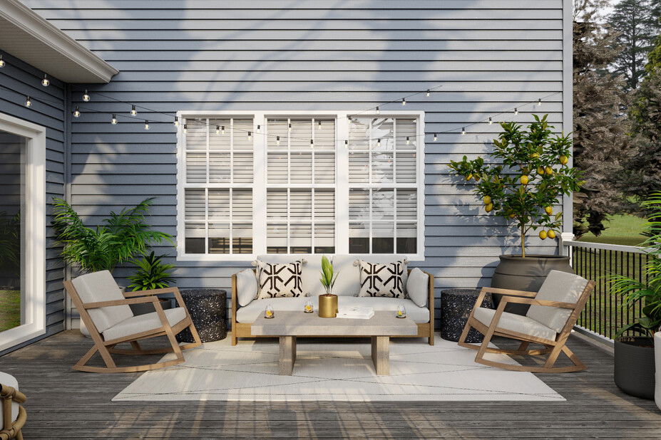 Contemporary Modern Living Room and Porch De... | Decorilla