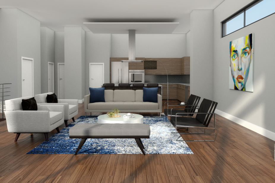 Online Designer Combined Living/Dining 3D Model
