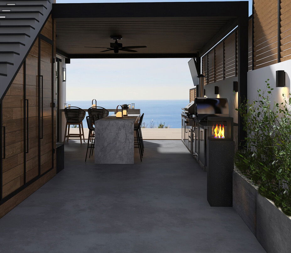 Modern Patio Grill & Bar Area Design | Decorilla