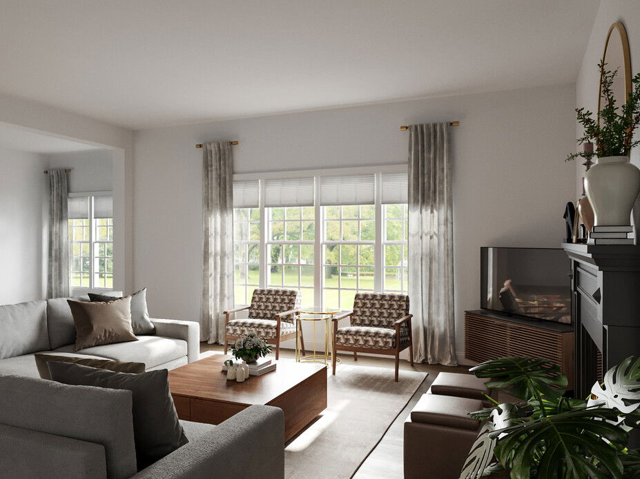 Black Fireplace Living Room Transformation | Decorilla