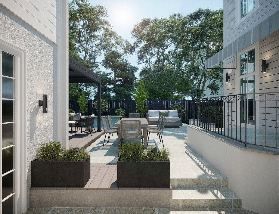 Curated visual reference: Modern Apartment Outdoor Renovation Trends Reference: Modern Pergola Patio Renovation
