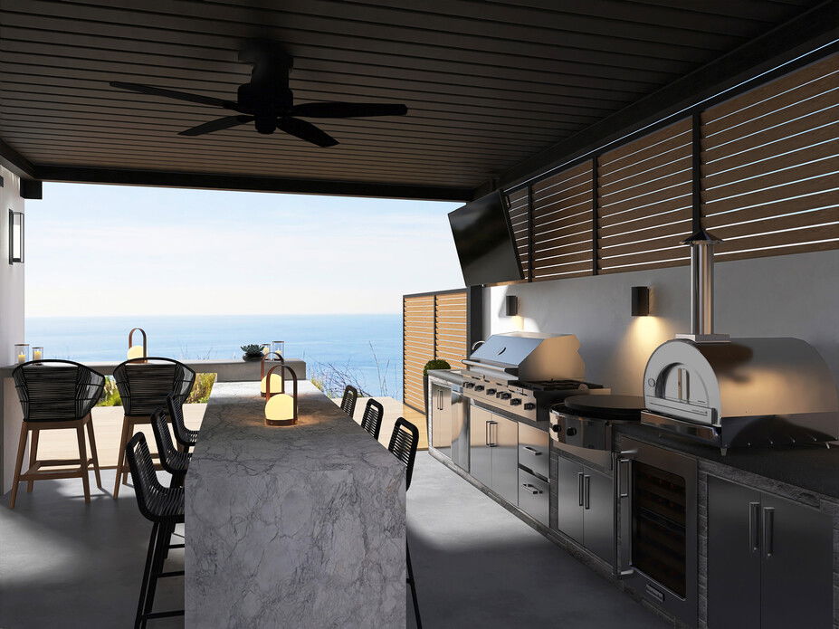Modern Patio Grill & Bar Area Design | Decorilla