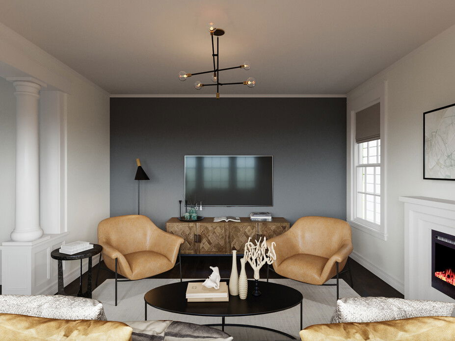 Warm Contemporary Living Room Design | Decorilla