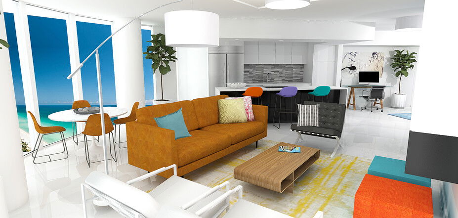 Online Designer Living Room 3D Model