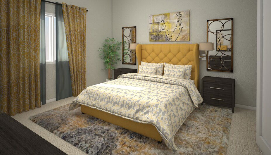 Mustard Accents for Traditional Bedroom Decorilla