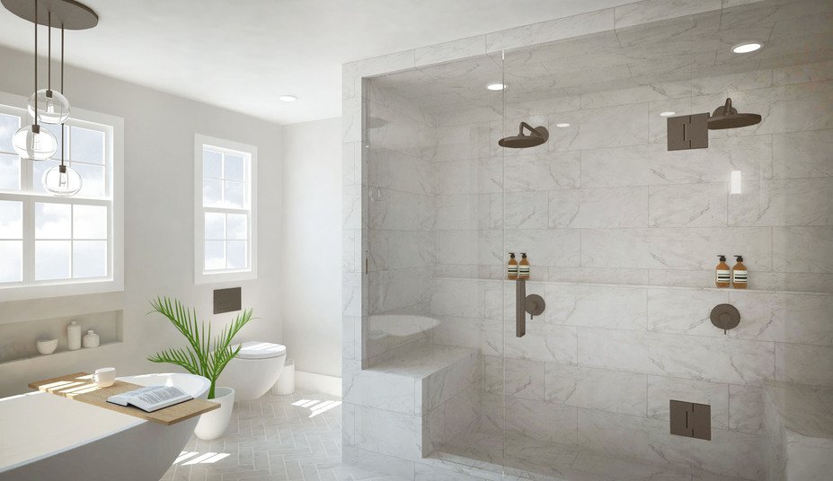Contemporary White Bathroom Design Remodel | Decorilla