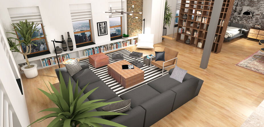 Online Designer Combined Living/Dining 3D Model