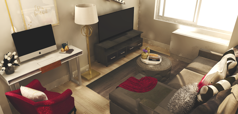 Online Designer Combined Living/Dining 3D Model