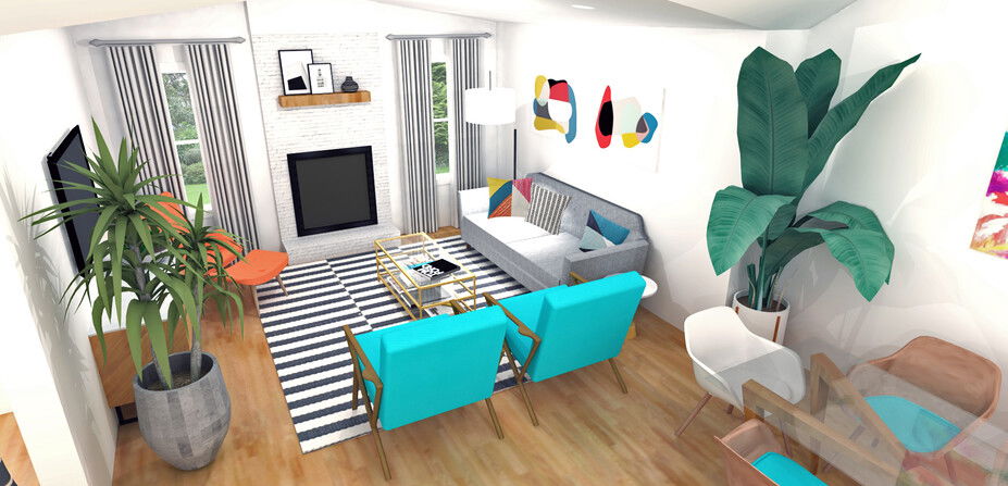 Online Designer Combined Living/Dining 3D Model