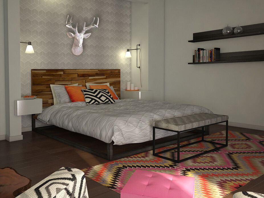 Online Designer Bedroom 3D Model