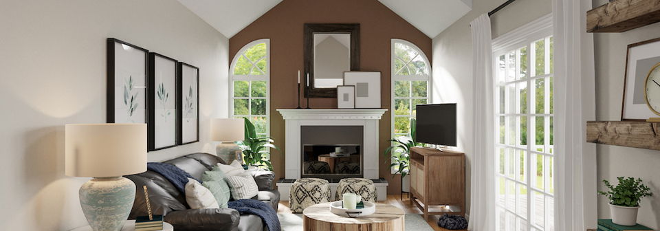 Bright and Inviting Living Room and Family Room- After Rendering