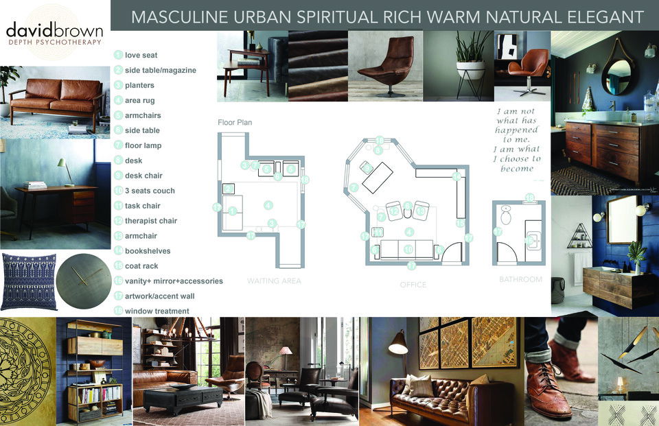 Sleek & Masculine Therapy Office Serena Z.  Moodboard 1 thumb