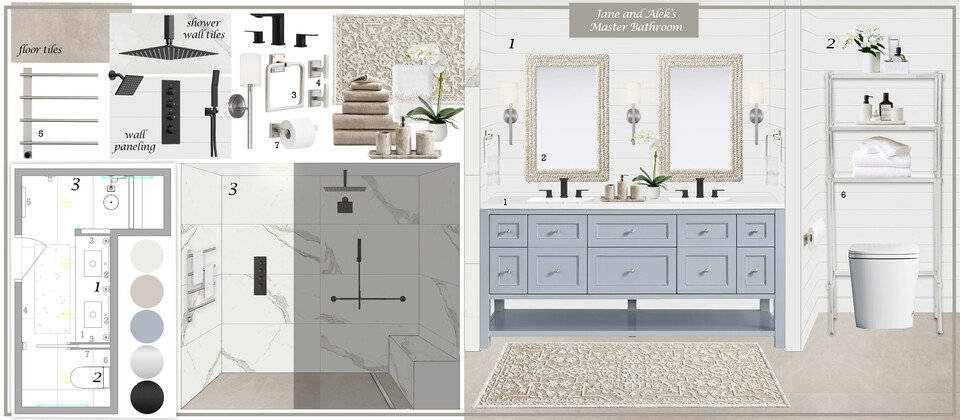 Modern Coastal Bathroom Retreat Dragana V. Moodboard 1 thumb