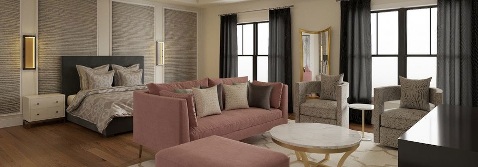 Transformación Glamourosa del Dormitorio Principal - Renderización Después