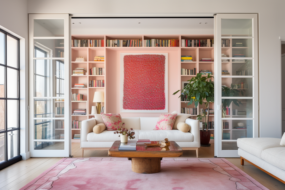 Modern Barbiecore Living Room Design