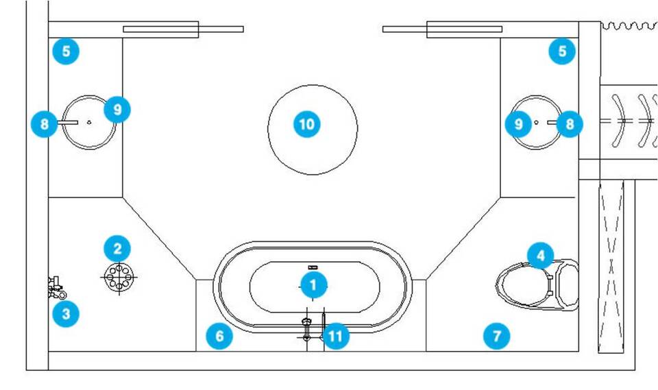 Online Designer Bathroom Floorplan