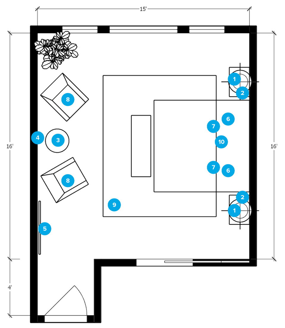 Plano del Dormitorio del Diseñador en Línea