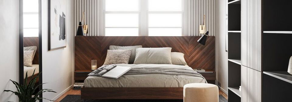 Wooden Minimalist Bedroom Design- After Rendering