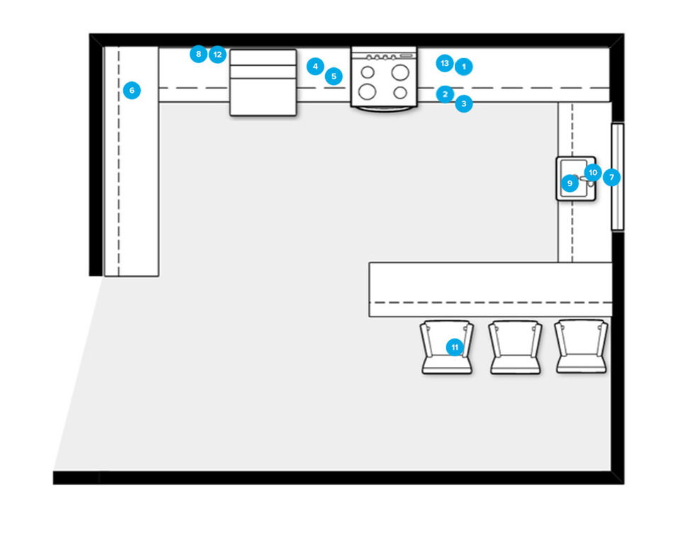 Online Designer Kitchen Floorplan