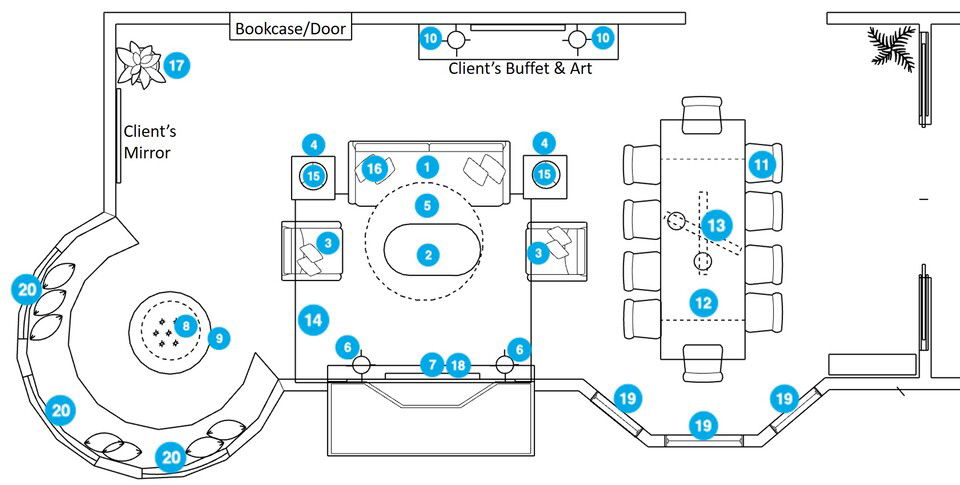 Online Designer Combined Living/Dining Floorplan