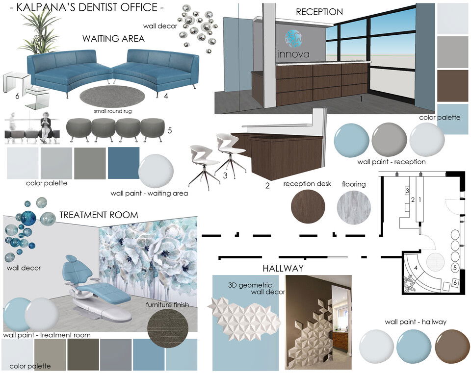 Contemporary Dental Office Front Lobby Design Selma A. Moodboard 2 thumb