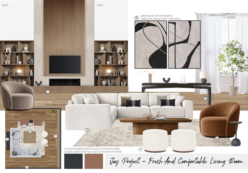 Inviting Contemporary Office & Living Design Maya M. Moodboard 1 thumb