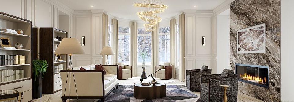 Luxe Glam Living Room Design by top Alexandria interior designers