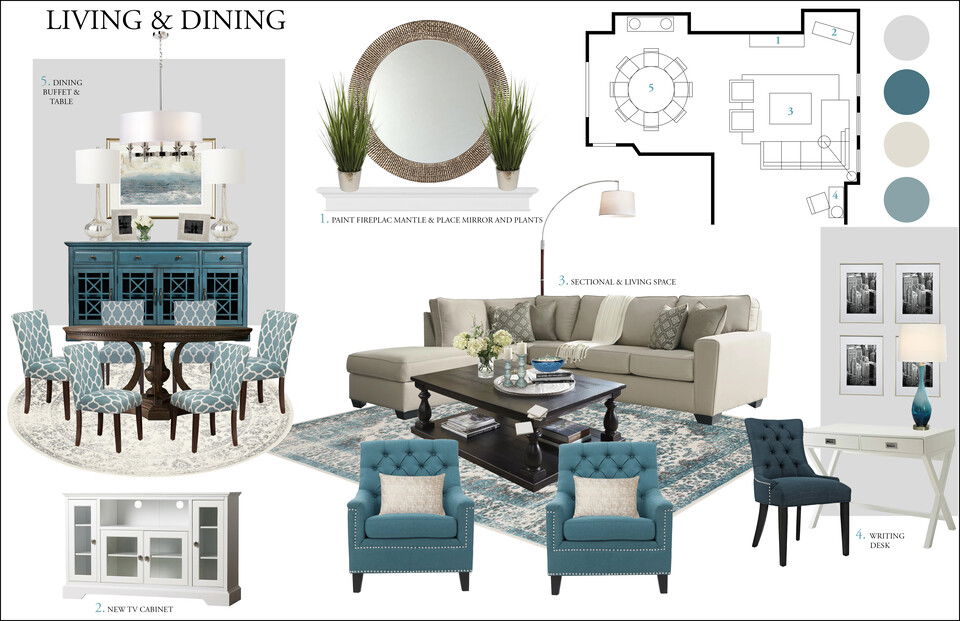 Neutral Transitional Living/Dining Room Design With Blue Accents Rachel H. Moodboard 2 thumb