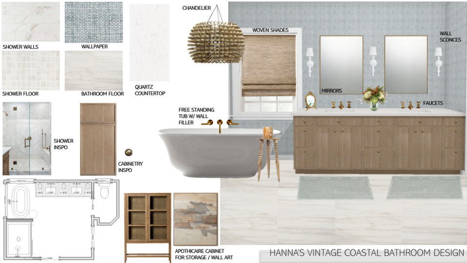 Remodelación de baño costero vintage Berkeley H. Tablero de inspiración 2