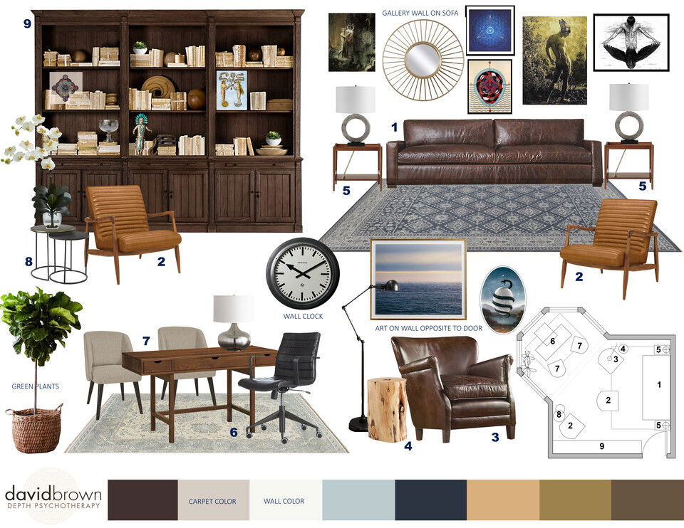 Sleek & Masculine Therapy Office Laura A. Moodboard 2 thumb