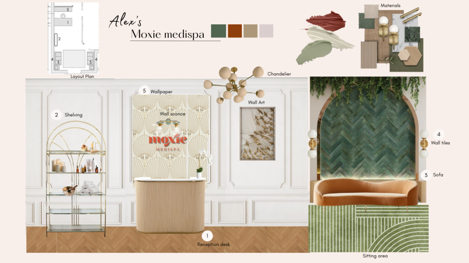 Diseño de interiores de Medispa acogedor Nora B. Tablero de inspiración 2