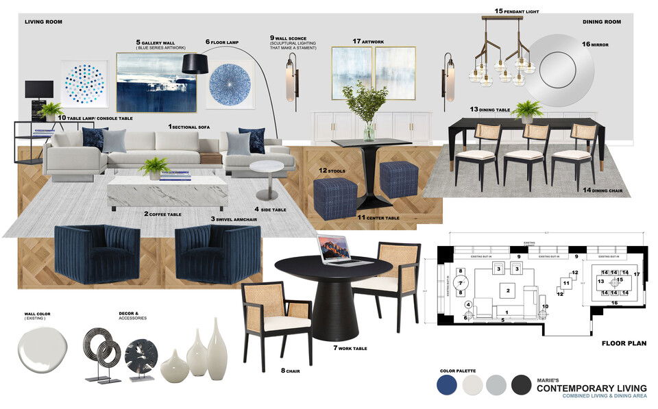 Classy Living & Dining Room with a View Ibrahim H. Moodboard 1 thumb