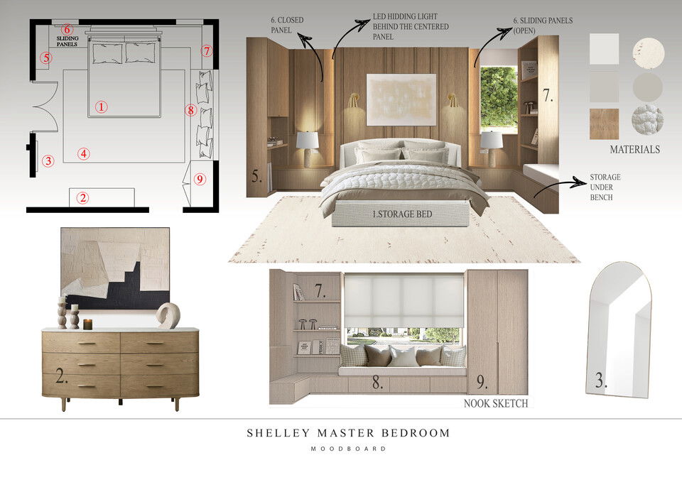 Modern High-End Bedroom Remodel  Nathalie I. Moodboard 1 thumb