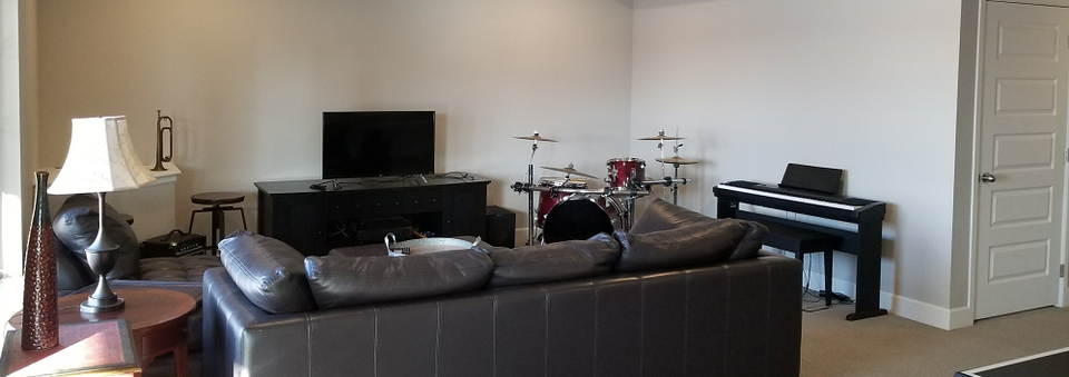 Basement Music and Game Room- Before Photo