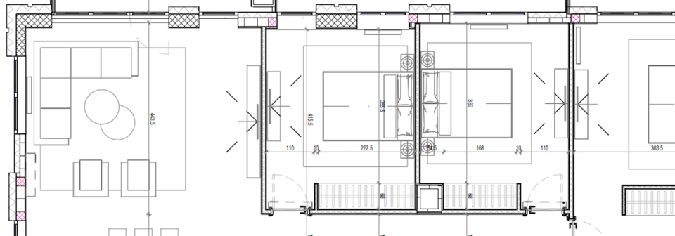 Diseño de sala de estar y comedor combinado en condominio - Foto antes