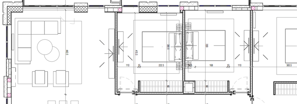 Condo Combined Living and Dining Room Design- Before Photo