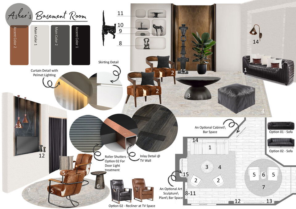 Modern Glam Main Floor & Basement Room Remodel Yusra D. Moodboard 1 thumb