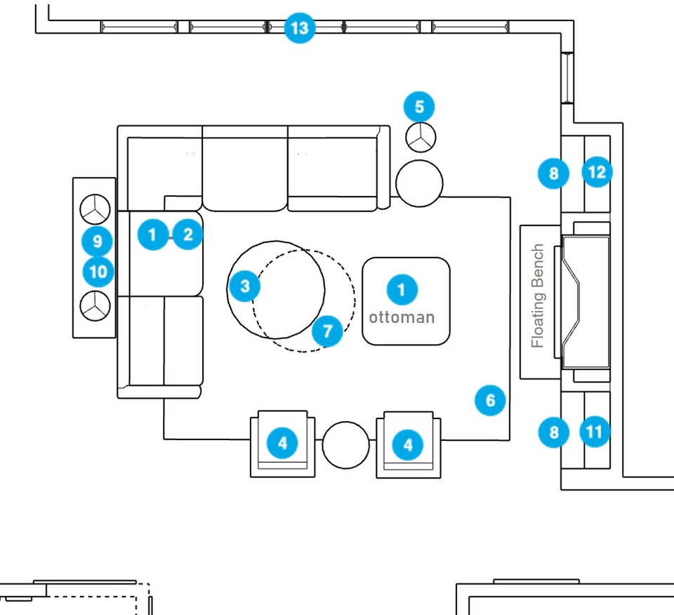 Online Designer Living Room Floorplan