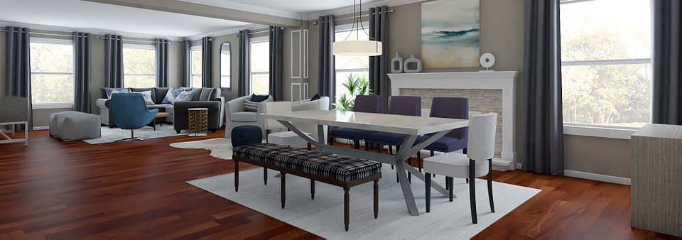 Contemporary Living Room in Muted Tones- After Rendering