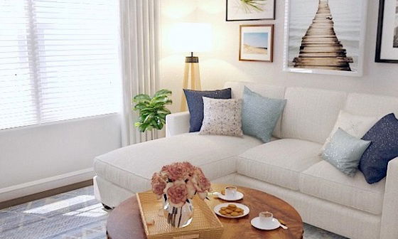 White Coastal Small Living Room