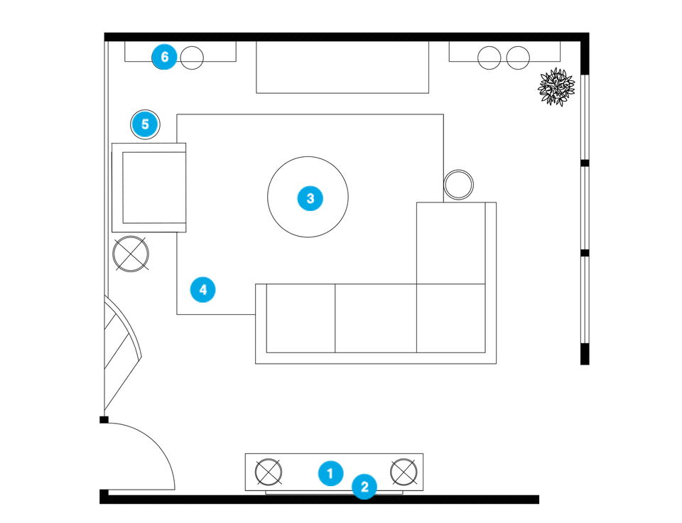 Online Designer Living Room Floorplan