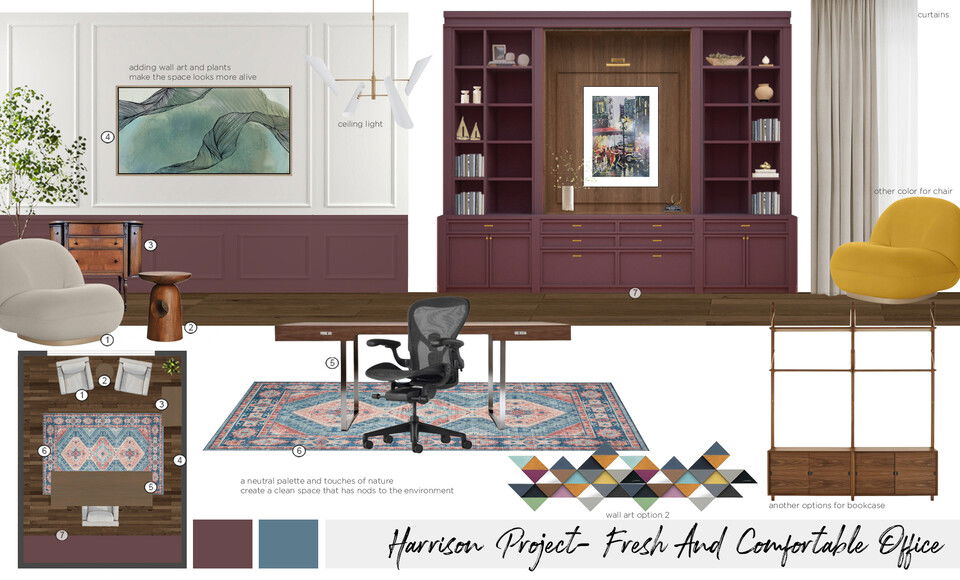 Sleek & Minimalistic Home Office & Kitchen Remodel Maya M. Moodboard 2 thumb