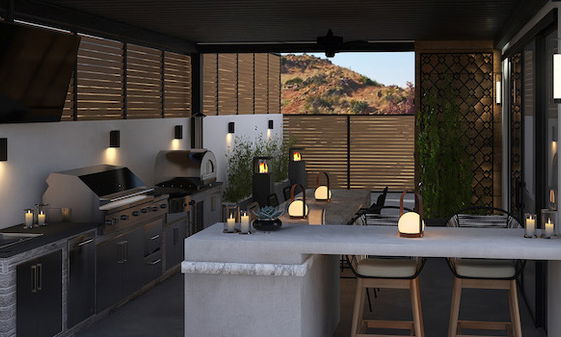 Modern Patio Grill & Bar Area Design